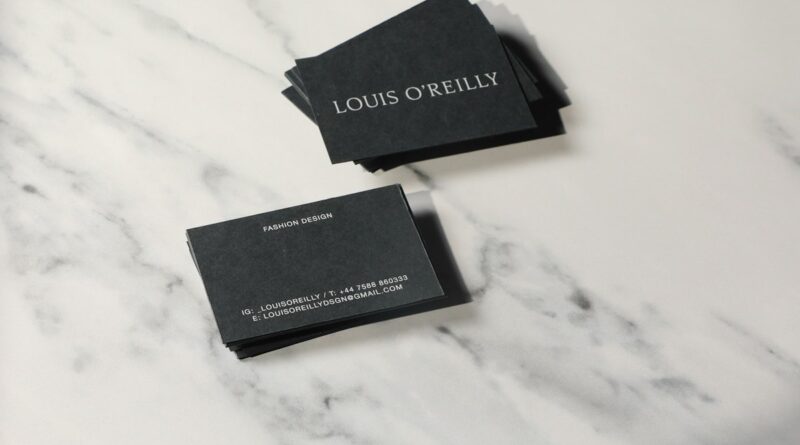 Business cards on a table